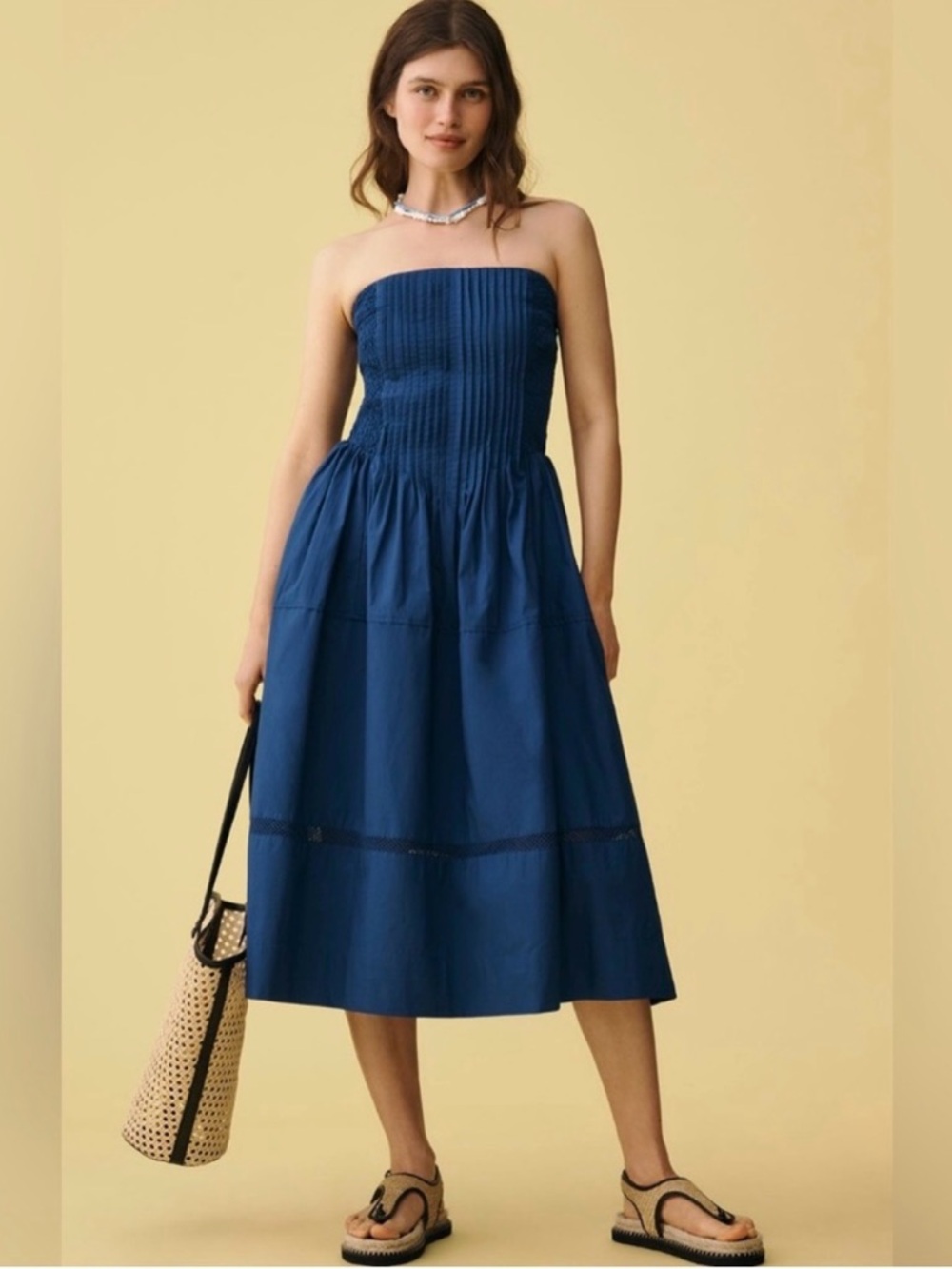 Anthropologie Cobalt Blue Strapless Maxi Skirt